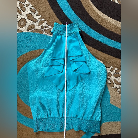 bebe Vibrant Blue Halter Blouse - Picture 5 of 8